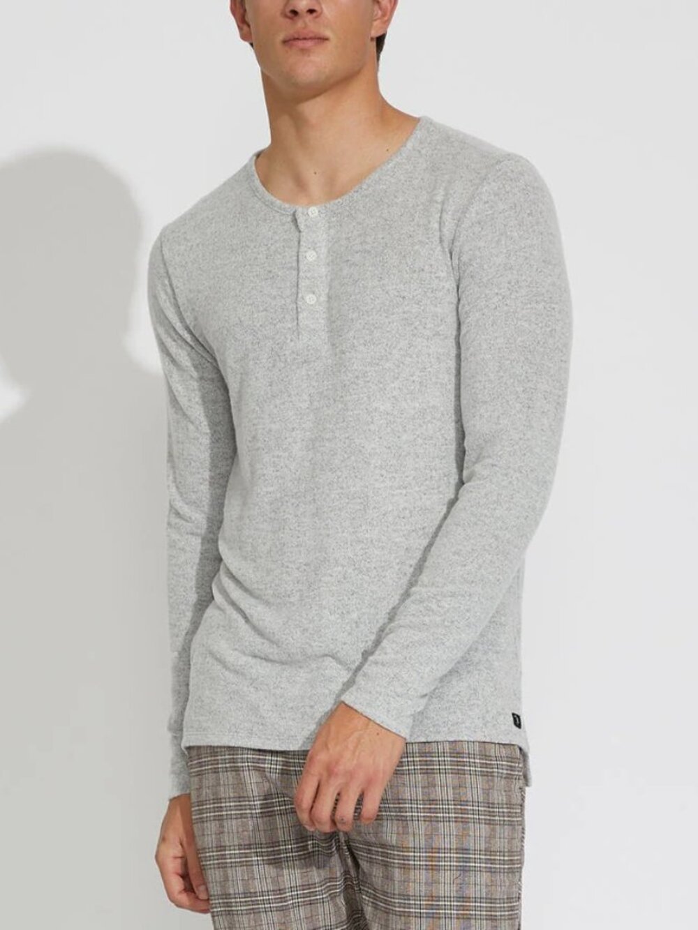 Civil Society Heather Light Gray Knit Henley